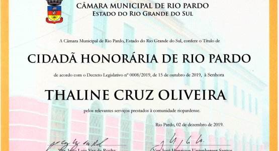 Diretora Financeira da SUPERPAN recebe título de Cidadã Honorária de Rio Pardo. 27
